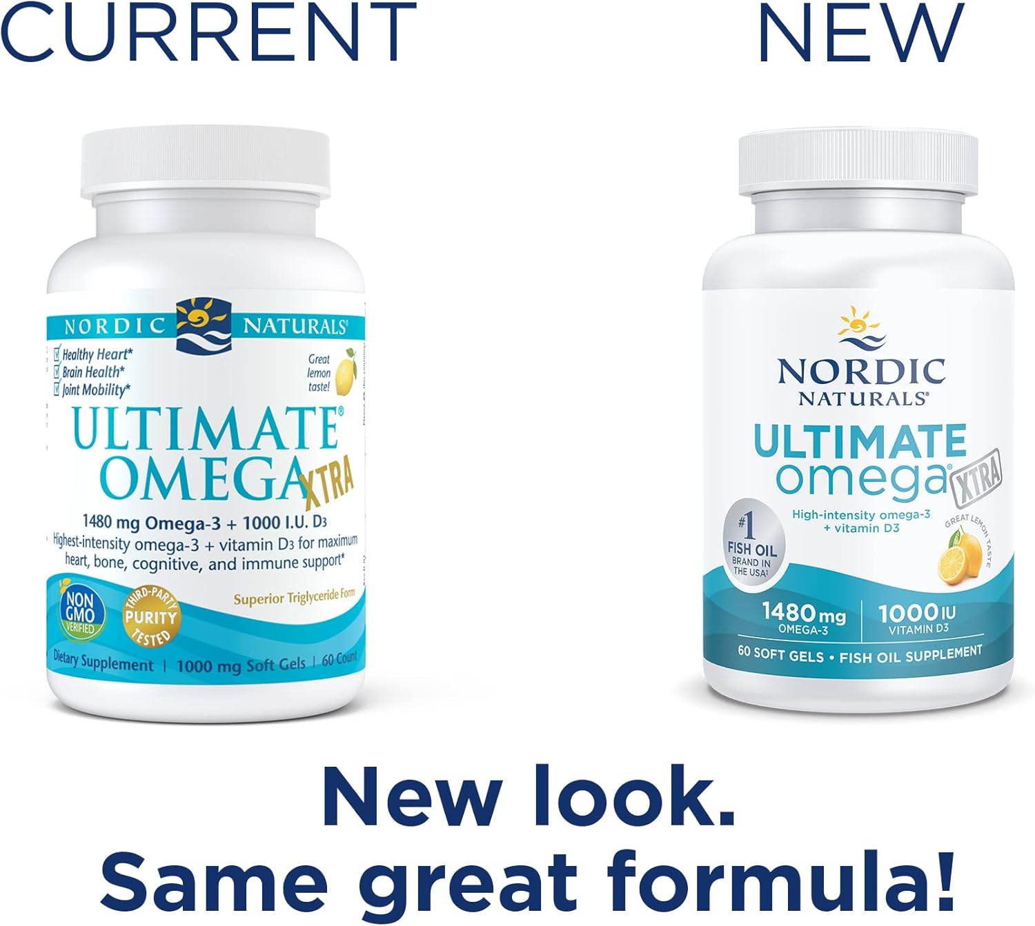 Nordic Naturals Ultimate Omega Xtra, Lemon Flavor - 60 Soft Gels - 1480 mg Omega-3 + 1000 Immune Health - 30 Servings